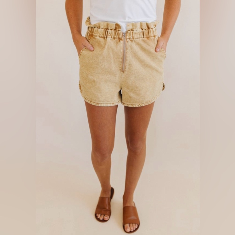 Mustard Mineral Wash Shorts